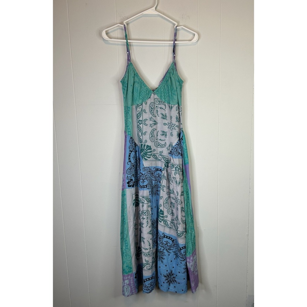 Free People Bohemian Bandana Tropical Wish You Would Midi Dress Size XS New 225
